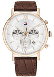 Tommy Hilfiger 1710394 Evan Quartz Men's Watch – White Dial & Brown Leather Strap