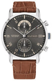 Tommy Hilfiger 1710398 Kane Quartz Men's Watch – Grey Dial & Brown Leather Strap
