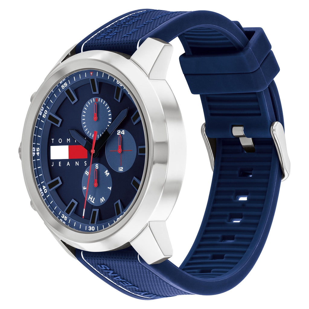 Tommy Hilfiger Wynwood Chronograph Blue Dial Blue Silicon Strap Watch For Men - 1710582