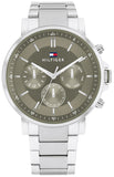 Tommy Hilfiger 1710587 Tyson Chronograph Quartz Men's Watch – Green Dial & Silver Steel Bracelet