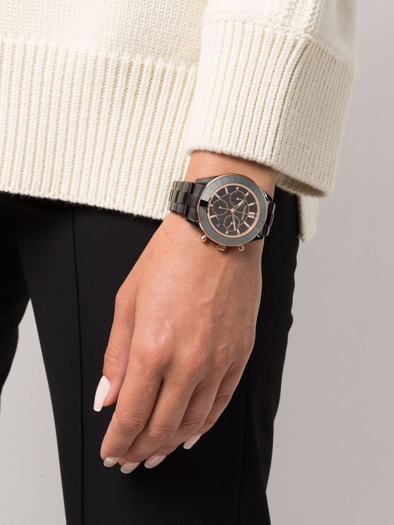 Swarovski Octea Lux Sport Black Dial Black Steel Strap Unisex Watch - 5610472