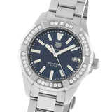 Tag Heuer Aquaracer Quartz Diamonds Black Dial Silver Steel Strap Watch for Women - WAY131P.BA0748