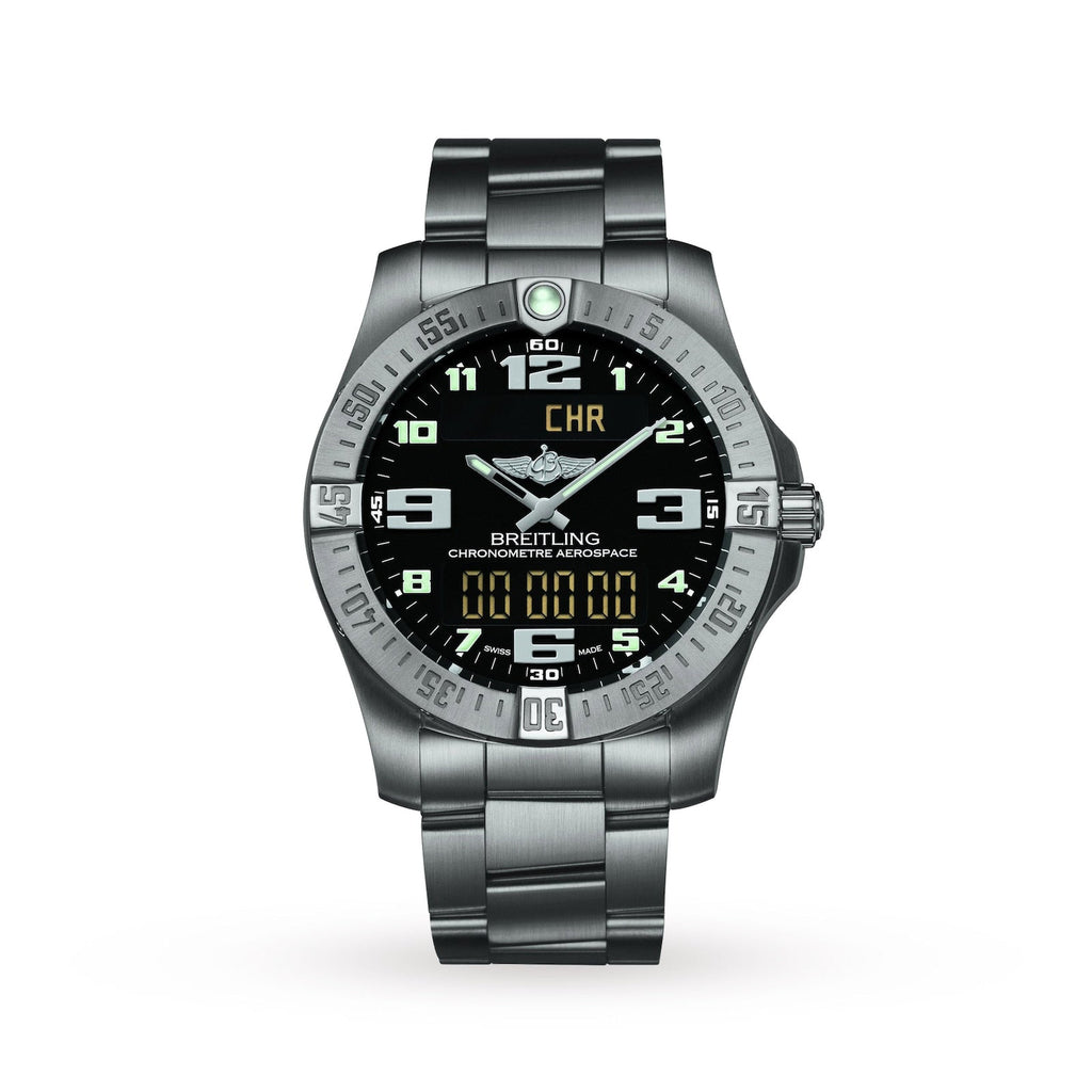 Breitling Aerospace Evo Black Dial Silver Steel Strap Watch for Men - E79363101B1E1