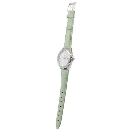 Tag Heuer Formula 1 Quartz Diamonds Mother of Pearl Dial Green Leather Strap Watch for Women - WBJ131A.FC8249
