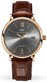 IWC IW356511 Portofino Automatic Men's Watch – Grey Dial & Brown Leather Strap
