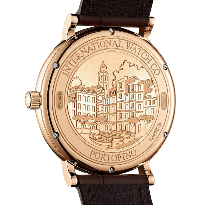 IWC Portofino Automatic Grey Dial Brown Leather Strap Watch for Men - IW356511