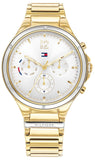 Tommy Hilfiger 1782278 Eve Chronograph Quartz Women's Watch – White Dial & Gold Steel Strap