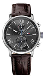 Tommy Hilfiger 1791309 Aiden Quartz Men's Watch – Black Dial & Brown Leather Strap