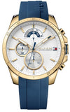 Tommy Hilfiger 1791353 Decker Men's Watch – White Dial & Blue Rubber Strap