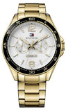 Tommy Hilfiger 1791365 Sport Quartz Men's Watch – White Dial & Gold Steel Strap