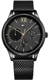 Tommy Hilfiger 1791420 Damon Quartz Men's Watch – Black Dial & Black Mesh Bracelet