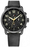 Tommy Hilfiger 1791426 Briggs Quartz Men's Watch – Black Dial & Black Leather Strap