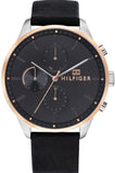 Tommy Hilfiger 1791488 Chase Chronograph Quartz Men's Watch – Grey Dial & Black Leather Strap