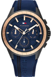Tommy Hilfiger 1791860 Aiden Chronograph Men's Watch – Blue Dial & Blue Silicone Strap