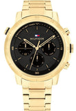 Tommy Hilfiger 1792109 Troy Chronograph Quartz Men's Watch – Black Dial & Gold Steel Bracelet