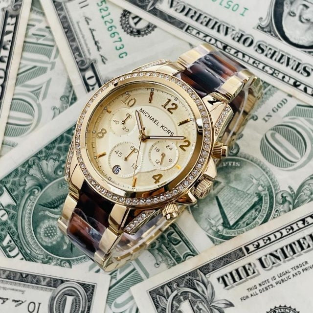 Michael Kors Blair Gold Dial Two Tone Steel Strap Watch for Women - MK6094