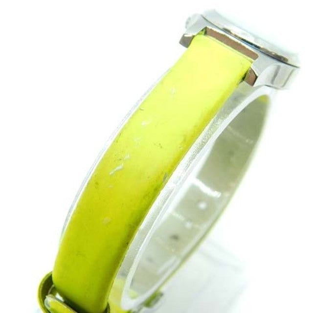 Marc Jacobs Henry White Dial Neon Yellow Rubber Strap Watch for Women - MBM1235