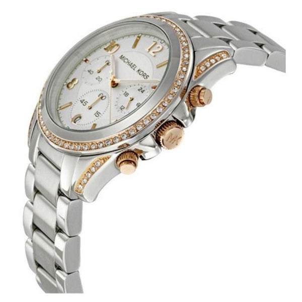 Michael Kors Blair Chronograph Silver Dial Silver Steel Strap Watch for Women - MK5459