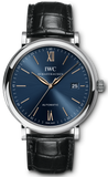 IWC IW356518 Portofino '150 Years Edition' Automatic Men's Watch – Blue Dial & Black Leather Strap