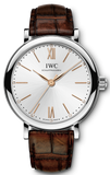 IWC IW357403 Portofino Automatic Women's Watch – Silver Dial & Brown Leather Strap