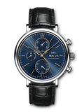 IWC IW391036 Portofino Chronograph Men's Watch – Blue Dial & Black Leather Strap