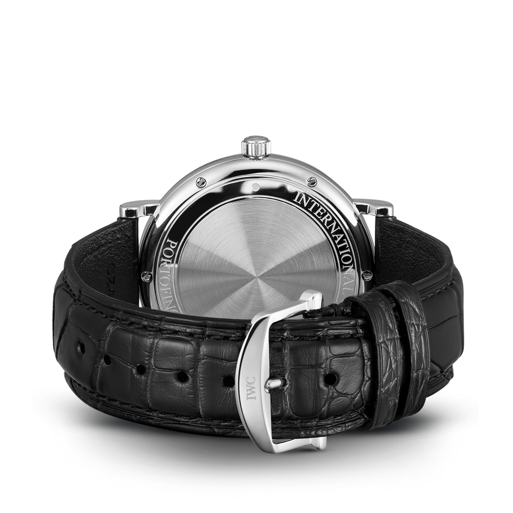 IWC Portofino Automatic Blue Dial Black Leather Strap Watch for Men - IW356523