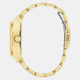 Guess Trend Analog Green Dial Gold Steel Strap Watch For Men - GW0624G2