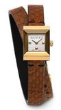 Gucci YA128523 G-Frame Women's Watch – White Dial & Brown Leather Strap