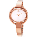 Calvin Klein Impetuos Silver Dial Rose Gold Steel Strap Watch for Women - K4F2N616
