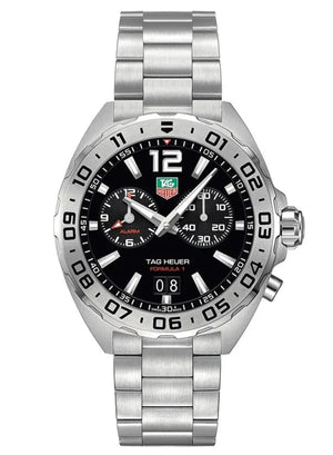 Tag Heuer Formula 1 Black Dial Silver Steel Strap Watch for Men - WAZ111A.BA0875