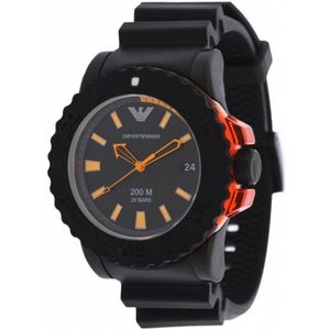 Emporio Armani Sportivo Quartz Black Dial Black Silicone Strap Watch For Men - AR5969