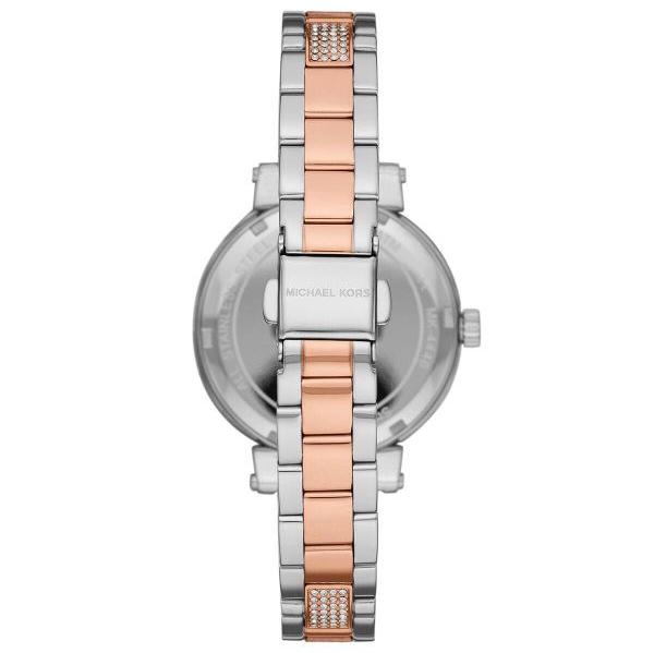 Michael Kors Sofie Crystals Glitz Rose Gold Dial Two Tone Steel Strap Watch For Women - MK4446