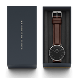 Daniel Wellington Classic Bristol Black Dial Brown Leather Strap Watch For Men - DW00100143