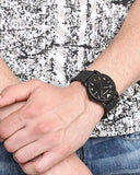 Emporio Armani Luigi Quartz Black Dial Black Silicon Strap Watch For Men - AR11071