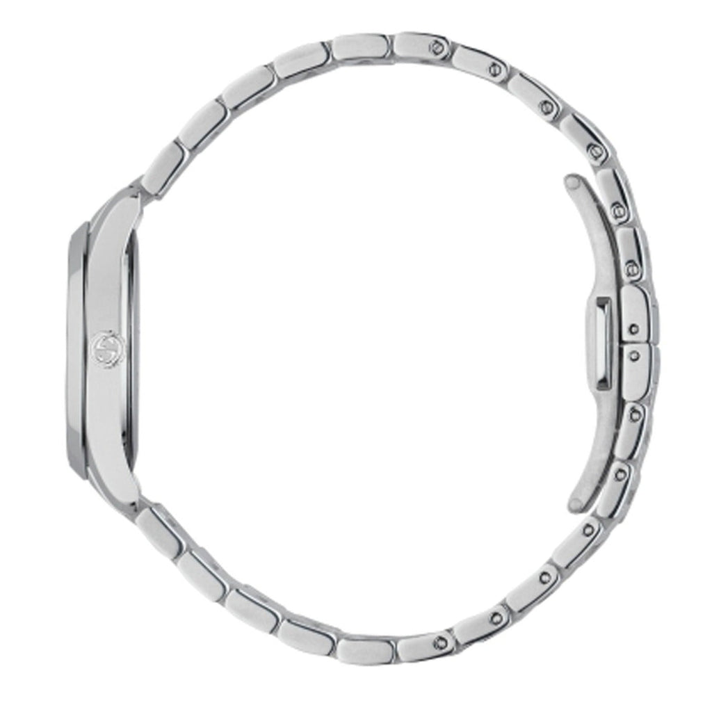 Gucci GG2570 Diamonds Black Dial Silver Steel Strap Watch For Women - YA142503