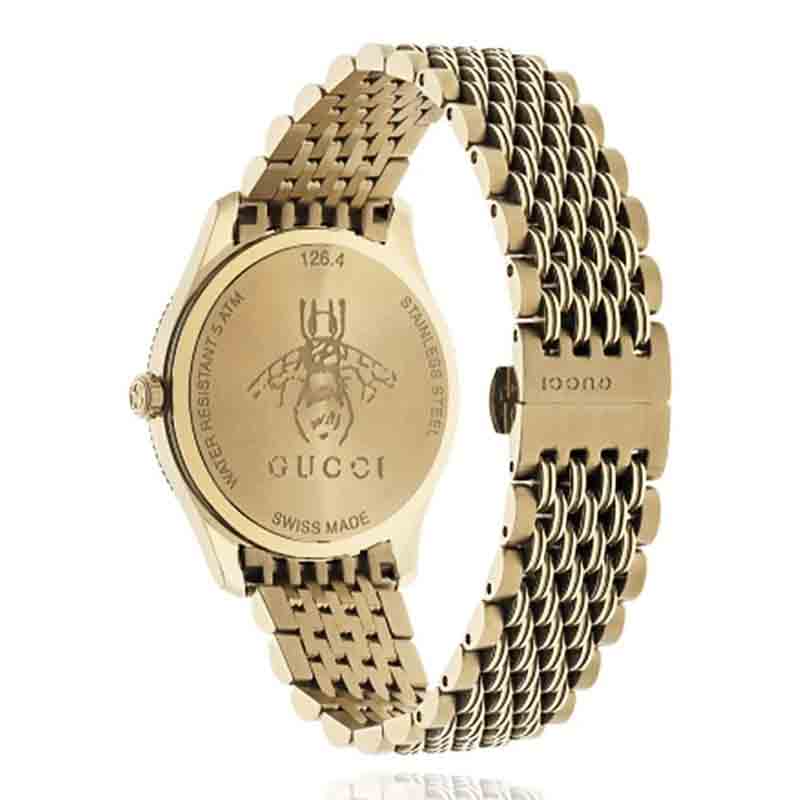 Gucci G Timeless Quartz Silver Dial Gold Steel Strap Watch For Women - YA1264155