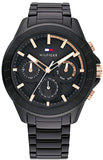 Tommy Hilfiger 1791858 Aiden Chronograph Men's Watch – Black Dial & Black Steel Strap