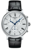 Tissot T122.417.16.033.00 Carson Premium Chronograph Quartz Men's Watch – Silver Dial & Black Leather Strap