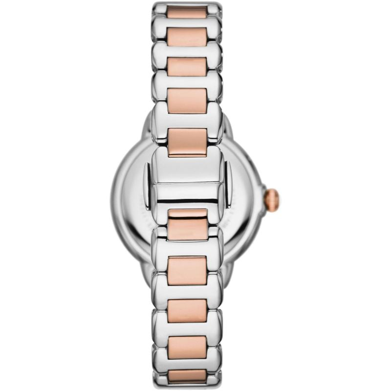Emporio Armani Three Hand Quartz Mother of Pearl Dial Two Tone Steel Strap Watch For Women - AR11569