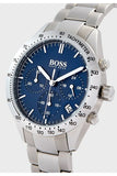 Hugo Boss Talent Blue Dial Silver Steel Strap Watch for Men - 1513582