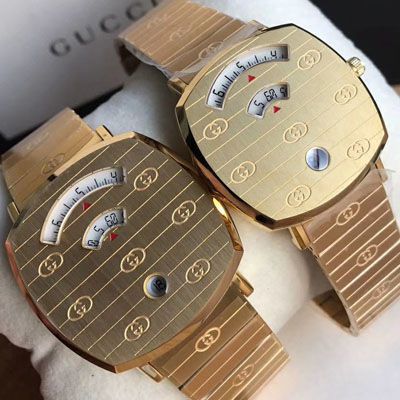 Gucci Grip Yellow Gold Dial Yellow Gold Steel Strap Unisex Watch -  YA157403