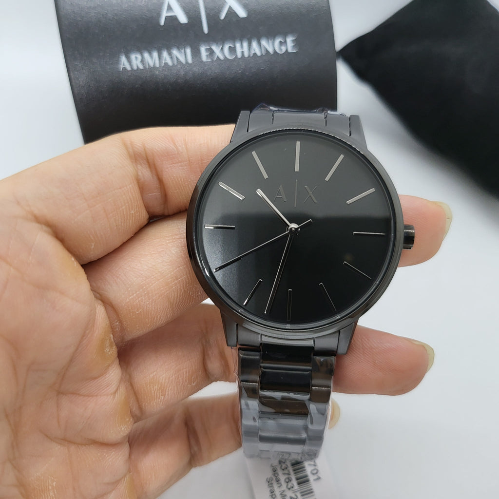 Armani Exchange Cayde AX2701 Men's Analog Watch – Black Dial with Black Stainless Steel Strap