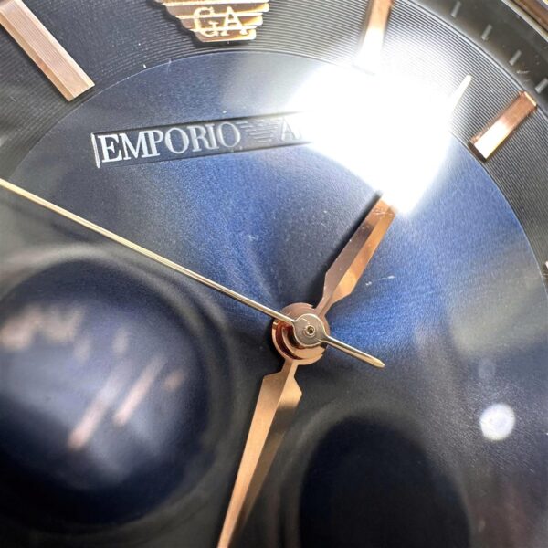 Emporio Armani Renato Analog Blue Dial Black Leather Strap Watch For Men - AR2506