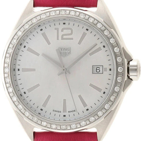 Tag Heuer Formula 1 Quartz Mother of Pearl Dial Pink Leather Strap Watch for Women - WBJ131A.FC8252
