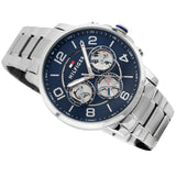 Tommy Hilfiger Keagan Blue Dial Silver Steel Strap Watch for Men - 1791293