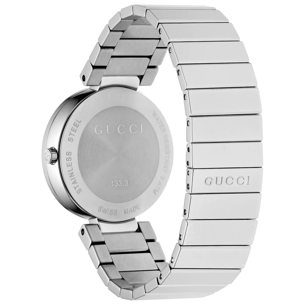 Gucci G Interlocking Silver Dial Silver Steel Strap Watch For Women - YA133308