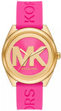 Michael Kors MK7349 Janelle Quartz Women's Watch – Pink Dial & Pink Rubber Strap