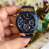 Guess Zena Blue Dial Blue Silicone Strap Watch For Women - W1049L2