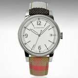 Burberry Utilitarian White Dial Multicolor Leather Strap Watch for Women - BU7824