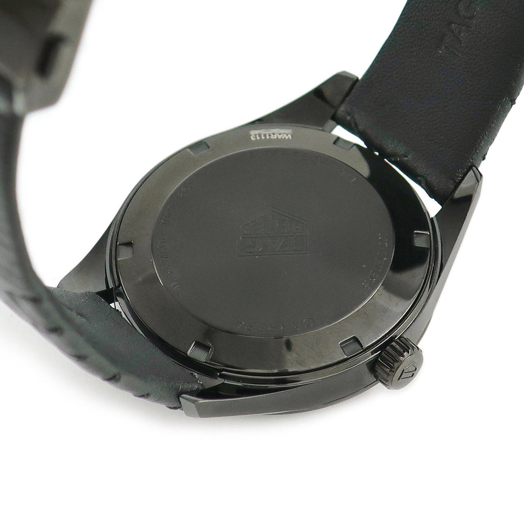 Tag Heuer Carrera Special Edition Black Dial Black Leather Strap Watch for Women - WAR1113.FC6392